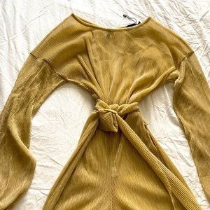 Loose fitted gold see thru jumpsuit